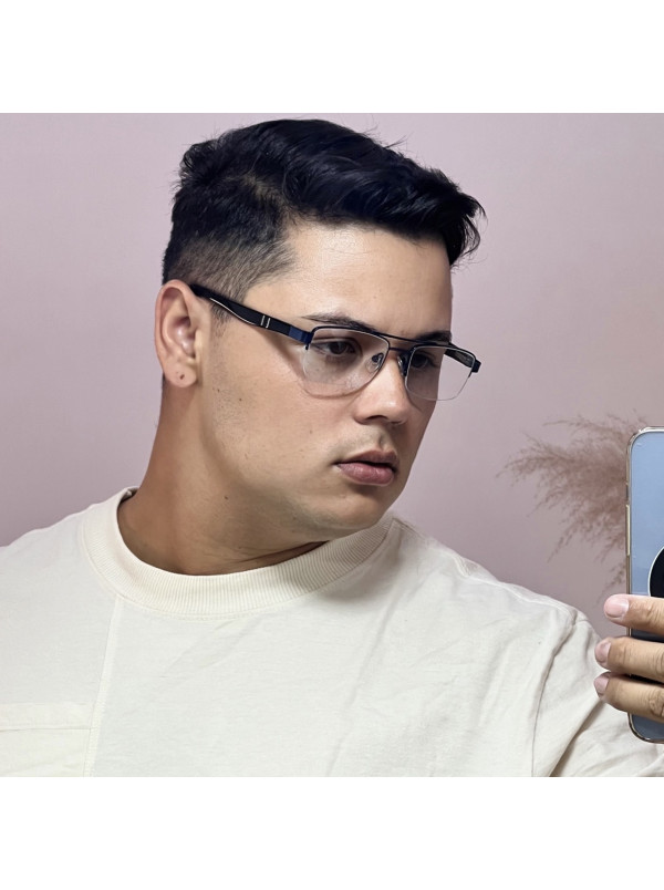 Armação de Óculos AQ240510 Retangular Azul